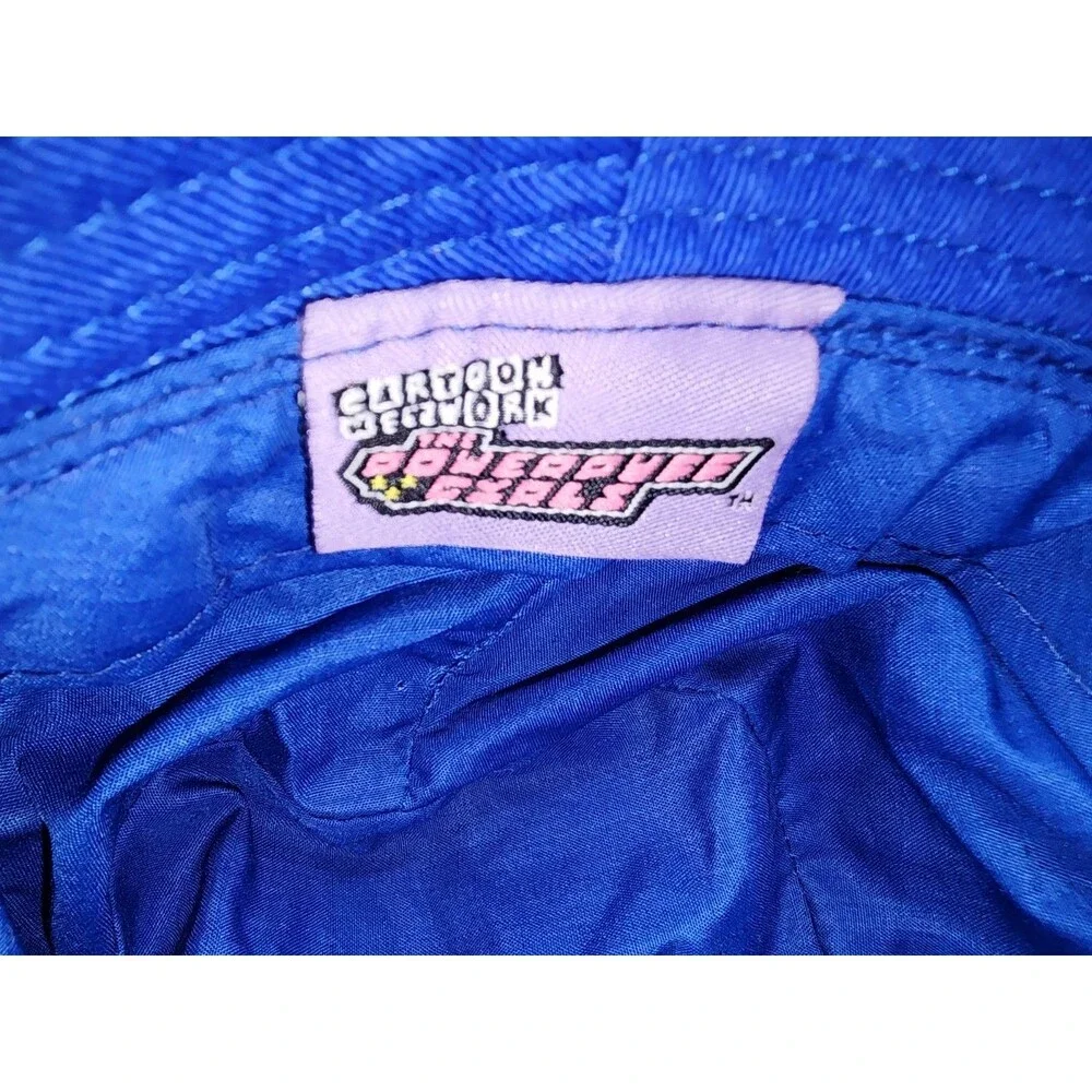Vintage Powerpuff Girls Bucket Hat Cartoon Network Embroidered Blue Y2K 2000